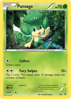 Kalos Starter Set Pansage Pokémon card